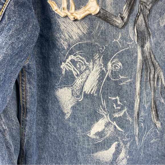 Disney Store Vintage Denim Jack Skellington Nightmare Jacket Medium - Picture 6 of 9